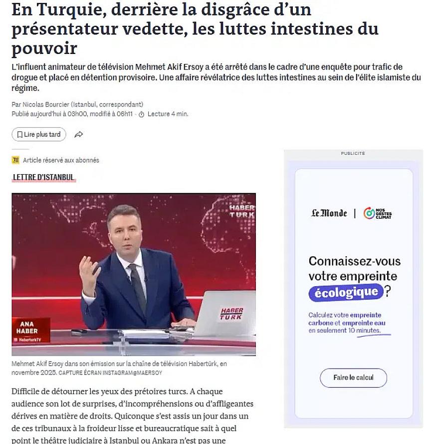 MEHMET AKİF ERSOY DOSYASI FRANSIZ BASININDA