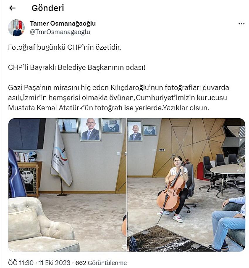 BAYRAKLI BELEDİYE BAŞKANI SANDAL'A ATATÜRK TEPKİSİ